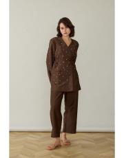 kahve taşlı blazer ceket