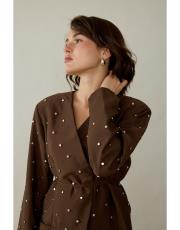 kahve taşlı blazer ceket 2